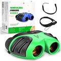 High-Definition Kids Binoculars Toy (8x21) - Compact Shockproof Telescope with Neck Strap & Lanyard, Real Optics Gift Set for Boys & Girls Outdoor Camping Bird Watching