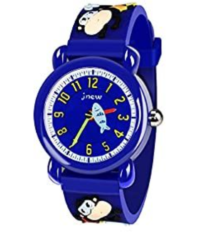 Kids Analog Time Teacher Watch - 3D Cartoon Naughty Monkey Quartz Wristwatch with Colorful Learning Dial & Funny Fish Hand, Soft Silicone Embossed Strap, Educational Gift for Toddler Boys & Girls