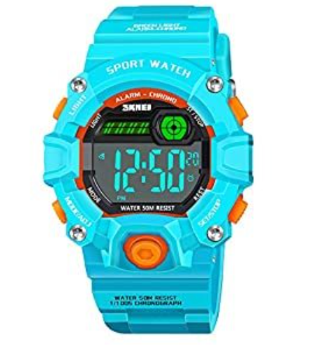 Kids Digital Sports Watch - 50M Waterproof Outdoor Electronic Wristwatch with 1/100S Chronograph, Alarm, Vibrant LED Backlight, Heavy-Duty Tactical Shockproof Watch for Boys Girls